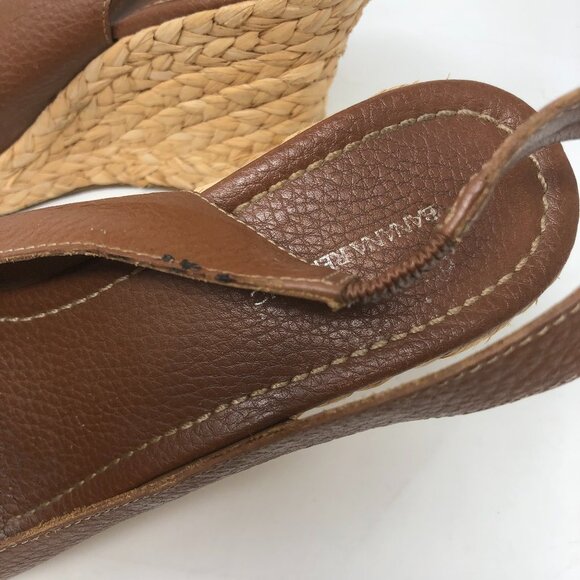 Banana Republic Brown Peep Toe Espadrille Wedge 10 - Picture 9 of 10